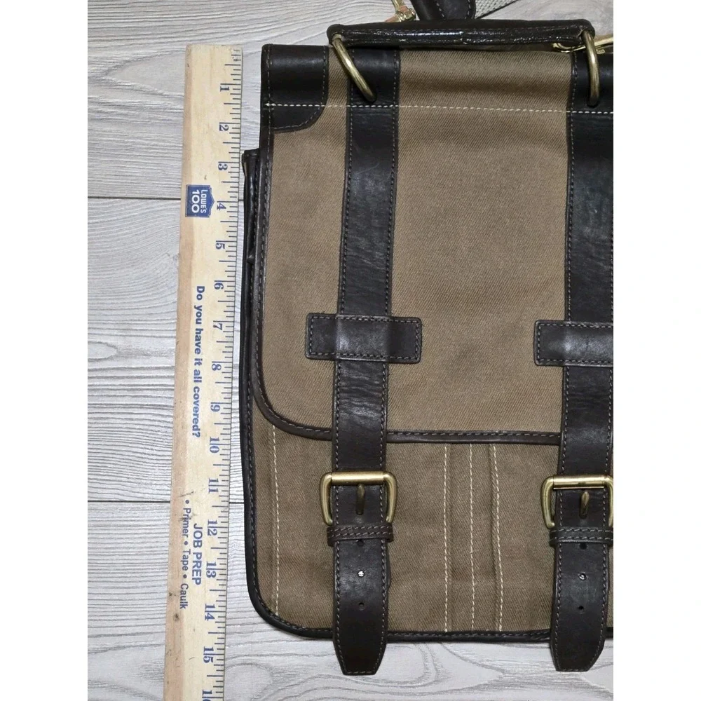 MULHOLLAND Brothers Canvas Leather Crossbody Messenger Bag Business Travel